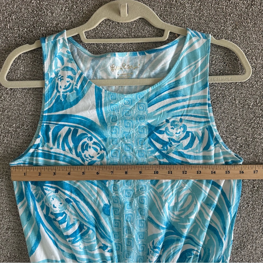 Lilly Pulitzer Windward Dress Resort White & Blue Sea Ruffles Engineer Dress‎ - Picture 4 of 8